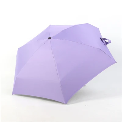 Purple Новое поступление, пять складных зонтов, черное покрытие, для женщин и мужчин, мини-зонтик, для девочек, анти-УФ, водонепроницаемый, портативный, для путешествий, солнцезащитные зонты - Цвет: Purple