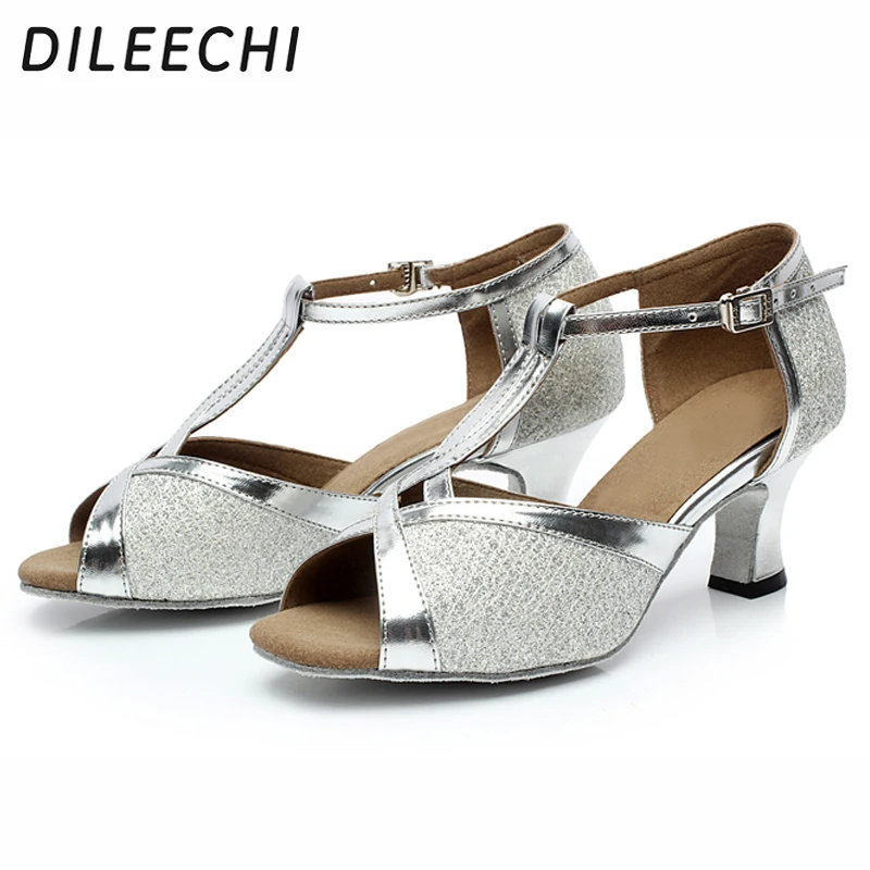 DILEECHI взрослые женские туфли для латиноамериканских танцев квадратные