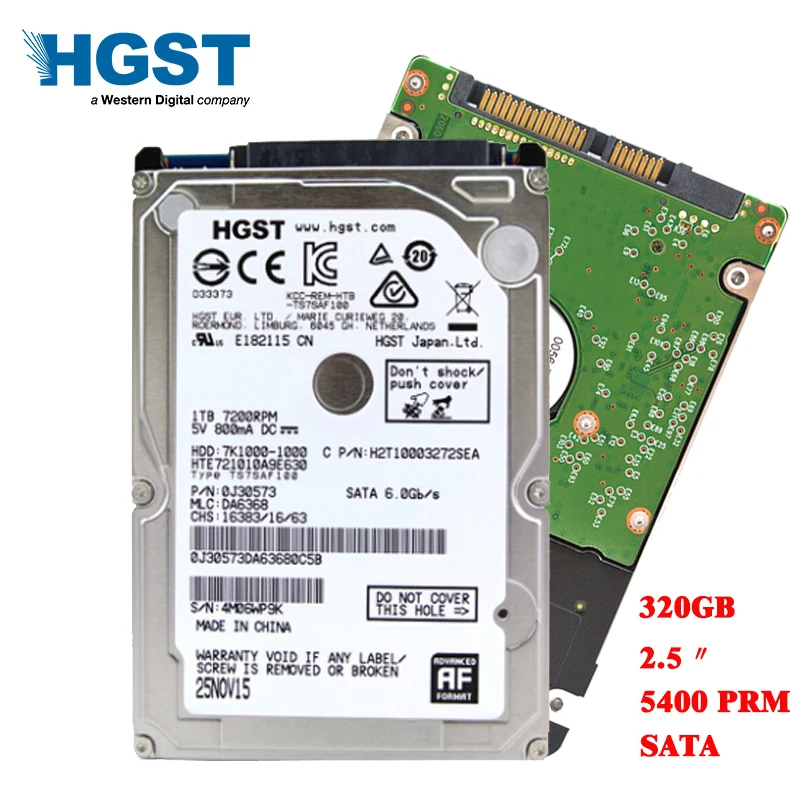 Ноутбук HGST 2 5 дюйма 320 ГБ 3 новый жесткий диск для ноутбука Мб/16 Мб 5400 об/мин 7200