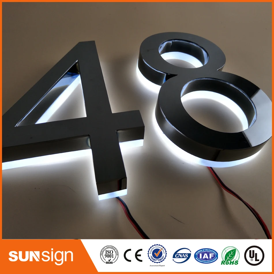 H 15 см оптовая торговля из нержавеющей стали с подсветкой СВЕТОДИОДНЫЕ Буквы
