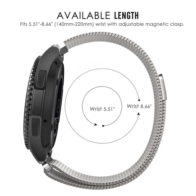 Миланский ремешок для samsung Galaxy watch 46 мм/42 мм/Активный ремешок gear S3 Frontier/S2/спортивные часы huawei из нержавеющей стали GT ремешок 46