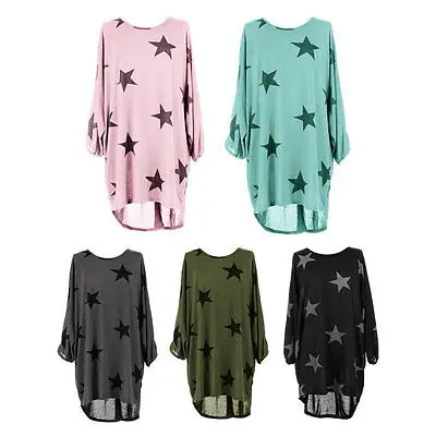 2017 новые женские с принтом &quotЗвезды&quot свободная рубашка для девушек летний топ