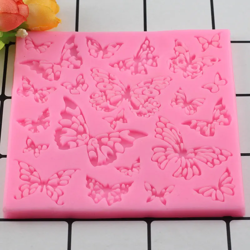 DIY силиконовая форма бабочки кружева коврик для кексов, помадки формы Gumpaste шоколадный пресс-формы для сахара украшения торта выпечки инструменты