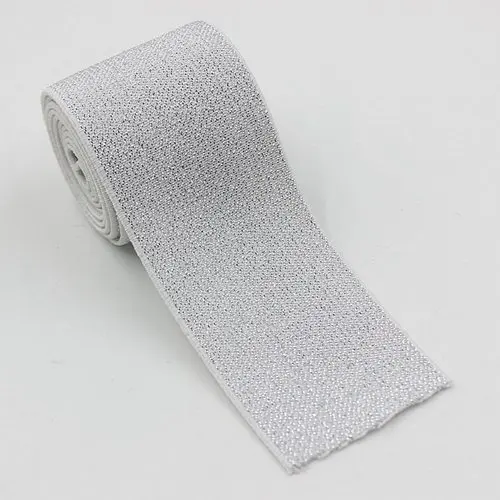 50mm silver white Вязальная латексная эластичная лента/эластичная растягивающаяся тесьма для одежды Швейные аксессуары оптом и в розницу - Цвет: 50mm silver white