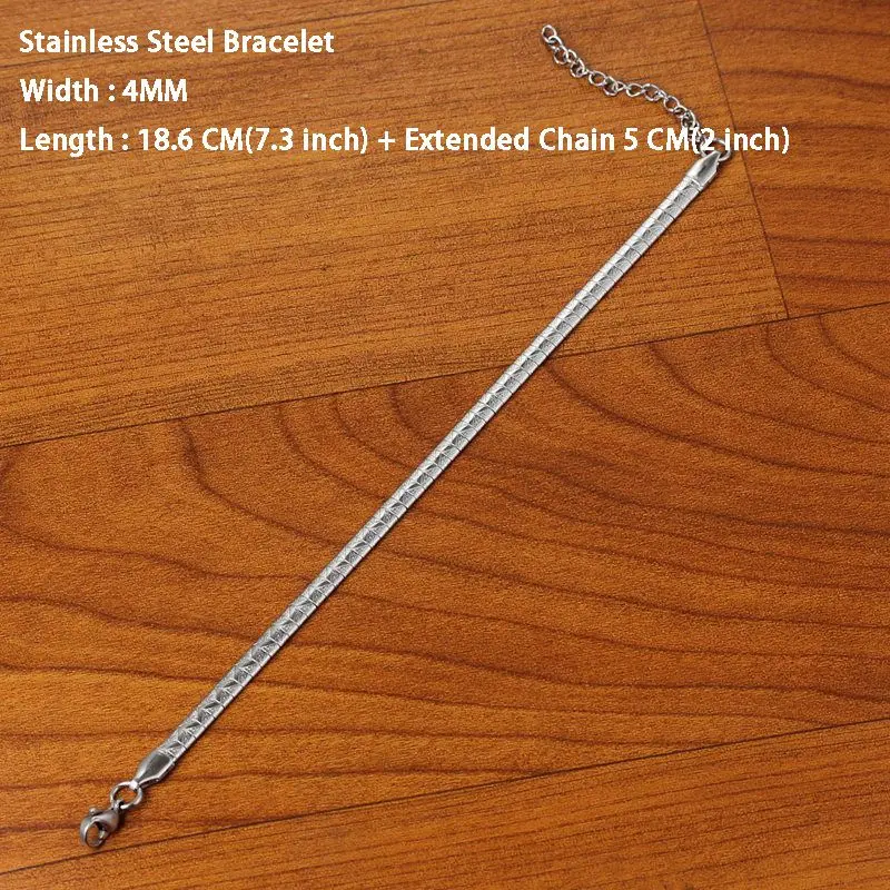 Bracelet Silver 4MM Новое модное ожерелье из нержавеющей стали для Для женщин золото/серебро Цвет Воротник Колье Цепочки и ожерелья заявление ювелирные изделия аксессуары 4/6/8 мм - Окраска металла: Bracelet Silver 4MM
