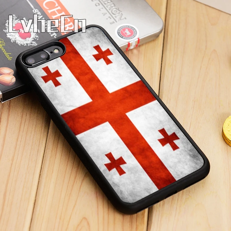 LvheCn грузинские гранж флаги чехол для телефона iPhone 5 6 s 7 8 plus 11 12 Pro X XR XS Max Samsung Galaxy S6 S7