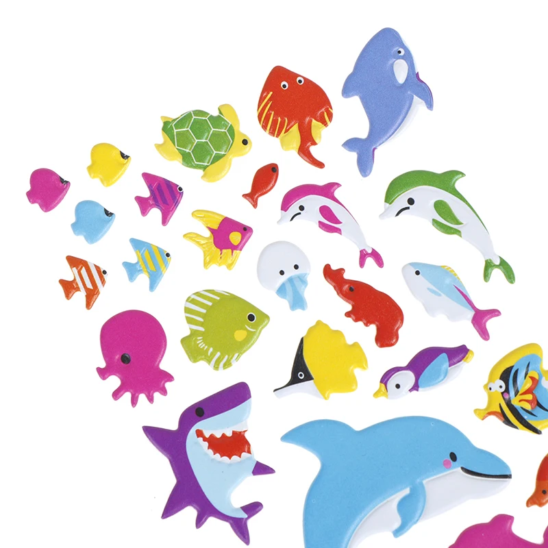 1 PC 3D Cartoon Fish Wall Kids Toys Bubble Stickers Teacher baby Gift Reward PVC Sticker Birthday gift | Игрушки и хобби