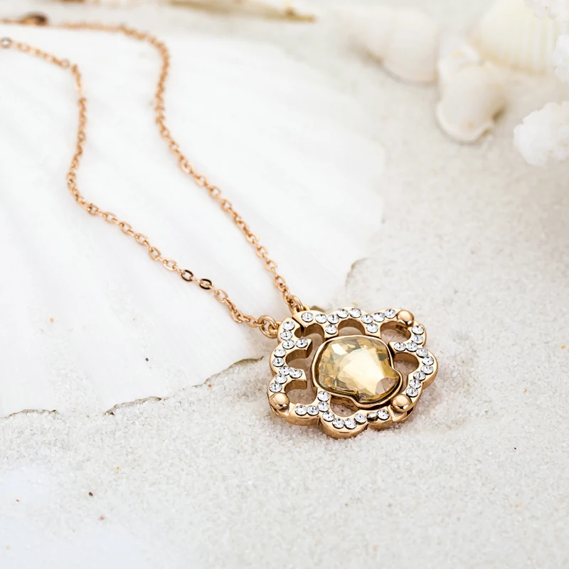 Ожерелья Neoglory золотого цвета шампанского ювелирные изделия для женщин подарок