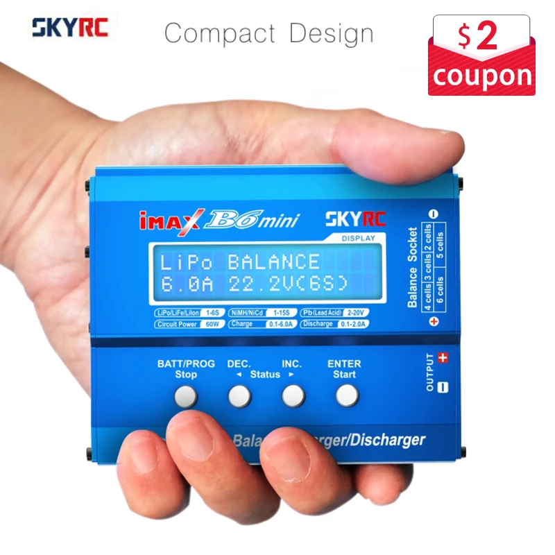 

Original SKYRC IMAX B6 mini 60W Balance Charger Discharger for RC Helicopter nimh nicd Aircraft Intelligent Battery Charger