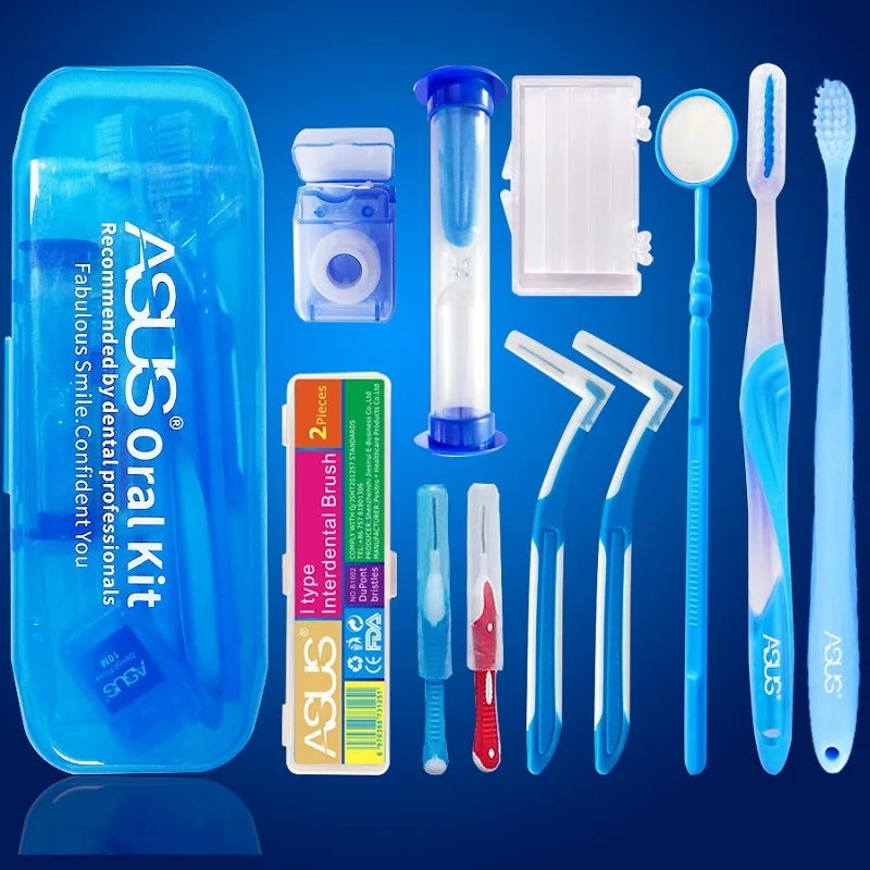 

Oral Clean Tools Orthodontic Care Kit Teeth Whitening Suit Toothbrush Interdental Brush 11pcs