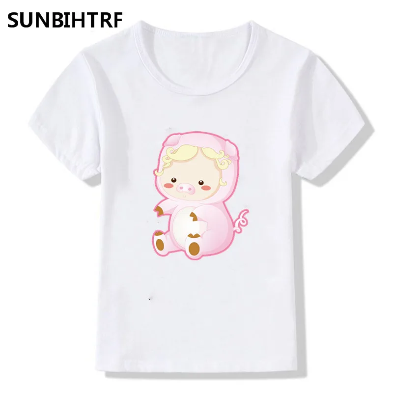 2018 Детская мода довольно розовый поросенок Дизайн смешные футболки детская
