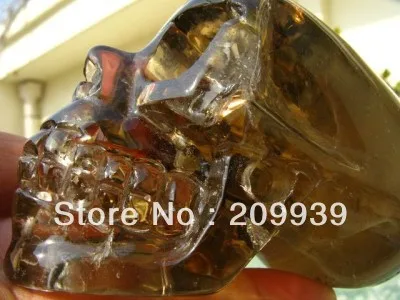 huij 00261 Natural Smoke Quartz crystal Carved Skeleton Healing SKUll Special discount 40% |