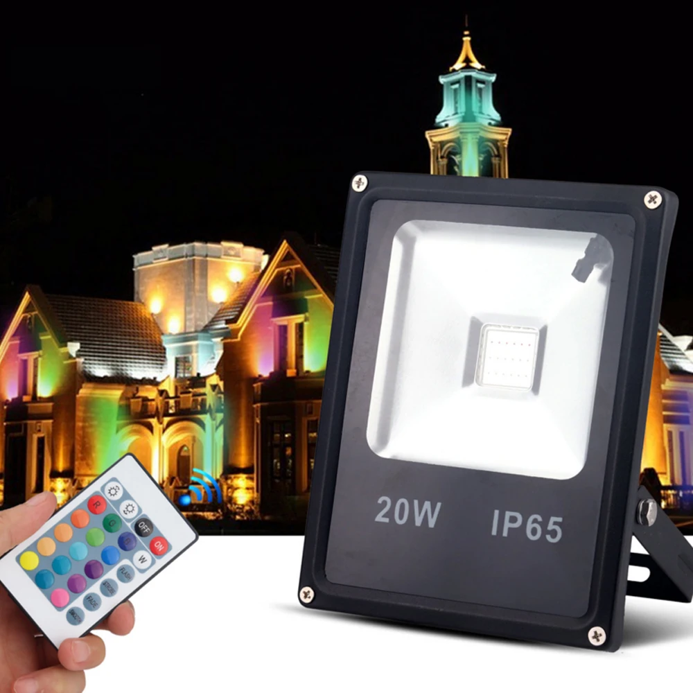 RGB светодиодные потолочные светильник 20W 30W 50W Открытый Водонепроницаемый Точечный светильник поиск светильник сценического проекционный светильник профессиональный светодиодный светильник с пультом дистанционного управления