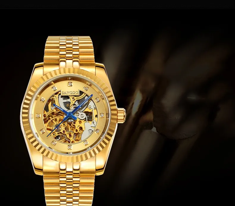 38 мм Sangdo роскошные часы llow из автоматического самовсасывающего движения