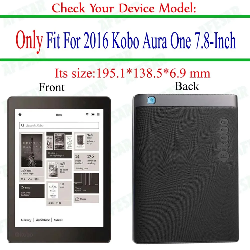 Ультратонкий чехол книжка afсветоотражающий для Kobo Aura One 7 8 дюймов выпуск 2016 года