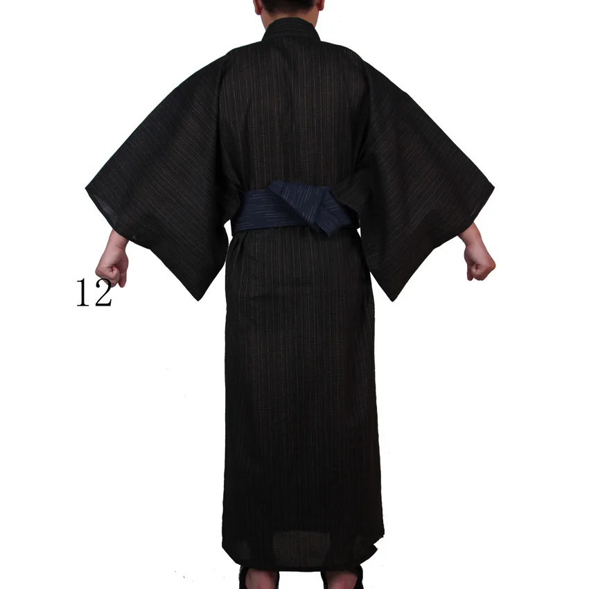 Тонкое мужское японское традиционное кимоно самурая юката Jinbei, купальный халат, свободный стиль, хлопок, Роскошная Одежда для сауны, длинное платье