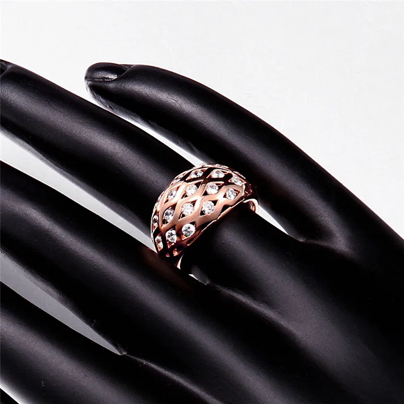 Модные вечерние кольцо KJ ZCR150 B с Топ AAA циркон 18 К Роза цвет золотистый fine jewelry для