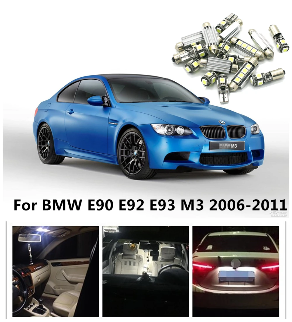 Jgautfor BMW M3 E90 E92 E93 2006 2011 20 штук ошибок Потолочные плафоны белый красные синие
