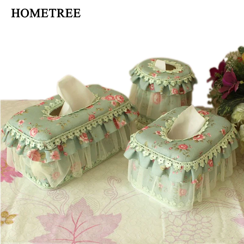 

HOMETREE 1Pc Garden Lace Tissue Box Home Fashion Tissue Box Paper Pumping Tissue Cover Napkin Flannelette Lace Tissue Box H483