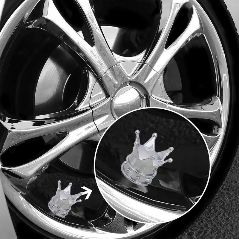 4 шт./компл. универсальная Корона Стиль автомобильных шин воздушный клапан