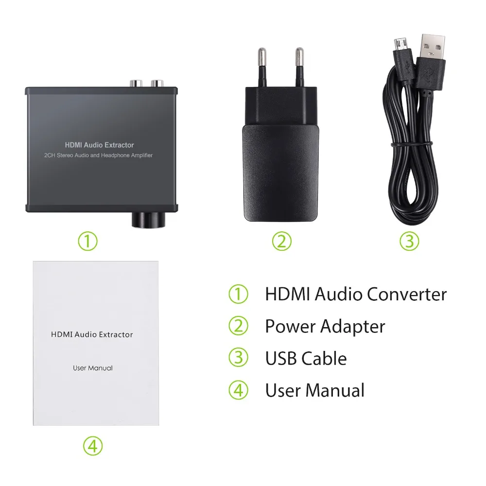 Proster HDMI в HDMI+ RCA+ 3,5 мм аудио экстрактор регулятор громкости HDMI аудио экстрактор сплиттер адаптер питания переключатель поддержка 4K 3D