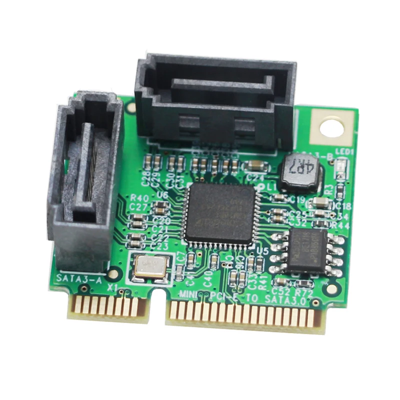 Mini PCI-Express SATAIII 3.0 6Gbps ASM1061 Controller Card PCIE 2-port SATA Expansion Adpater Adaptador for HDD | Компьютеры и офис