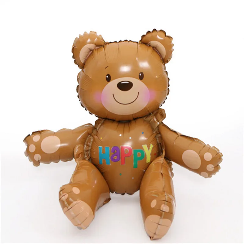 Могут быть сшиты 3D Медведь Шарики Классические игрушки Алюминий шар с днем