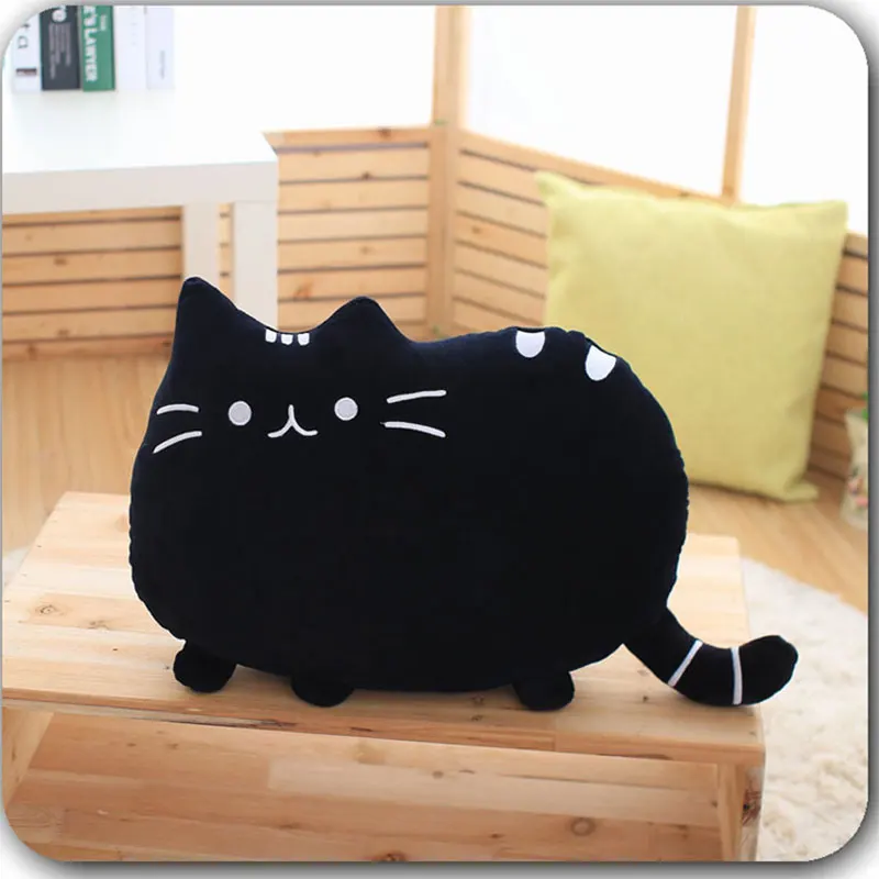 black 1 шт. Подушка Милая кошка детская декоративная подушка для дивана стул для детской комнаты декор мягкие подушки для автомобиля задние подушки дропшиппинг - Цвет: black