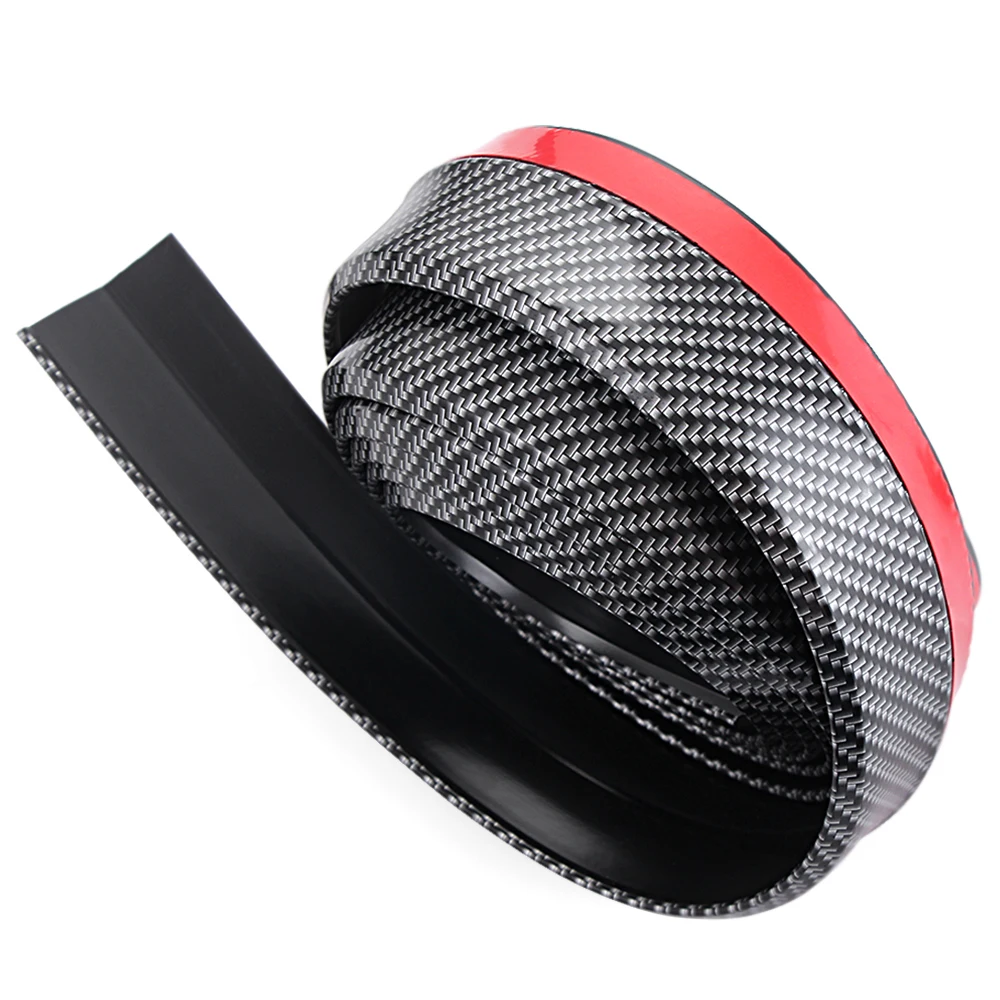 Universal 2.5M/Roll Car Styling TPVC Rubber Skirt Carbon Fiber Plating Anti-scratch Front Lip Bumper Decoration Accessories | Автомобили и