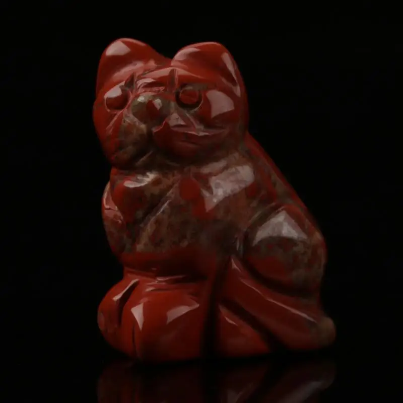 1.5IN красочные натуральный материал ручной работы резьба Lucky Cat форма камень пейзаж котенок микроландшафт горшок культуры инструменты