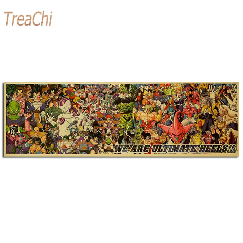 Z4 71x23 Dragon Ball Z плакат Гоку Постер Мультфильма фильма крафт Бумага ретро постер декоративная настенная наклейка, украшение для дома - Цвет: Z4 71x23
