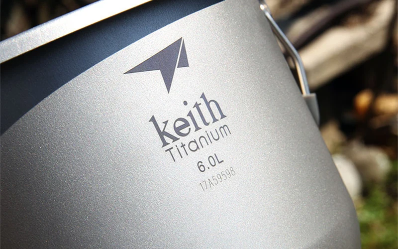 Титановый горшок Keith, кастрюля 6л для походов на открытом воздухе, походов, охоты, пикника, кухонная посуда, 870 г, Ti8301, рождественский подарок, w сумка