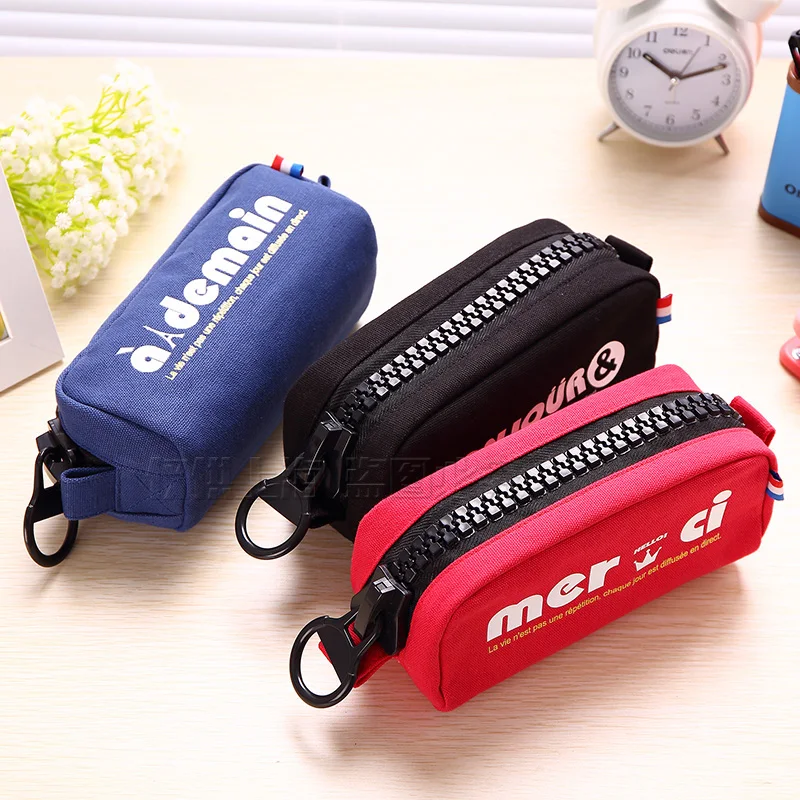 1 шт./лот милый классический 3 цветный холщовый вместительный пенал и для