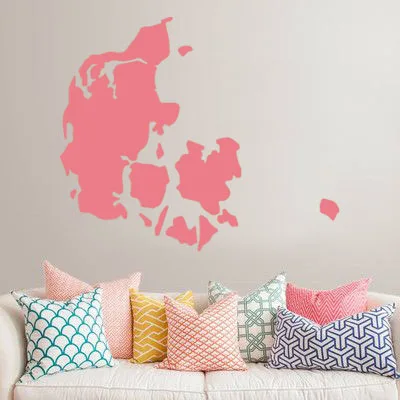 Датская карта Глобус земля страна стены виниловая наклейка на заказ украшение