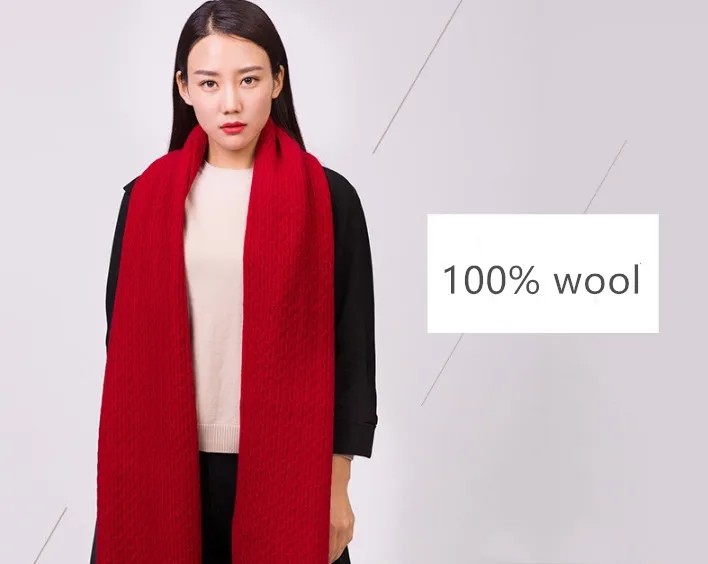 Naizaiga, 35*180 см, Натуральная шерсть, плотная, однотонная, Вязанная, Женская шаль, мужская, брендовая, черный шарф, BRYR1