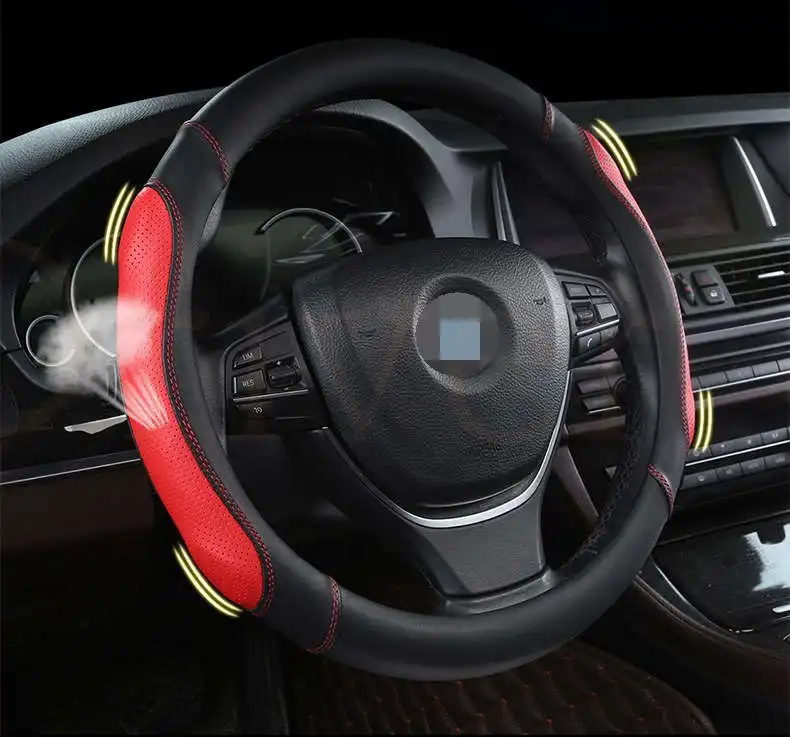 Чехол рулевого колеса автомобиля D форма Bump форма строчка кожа для Volkswagen Golf 6 7 Polo для Nissan Qashqai J11 X-trail T32