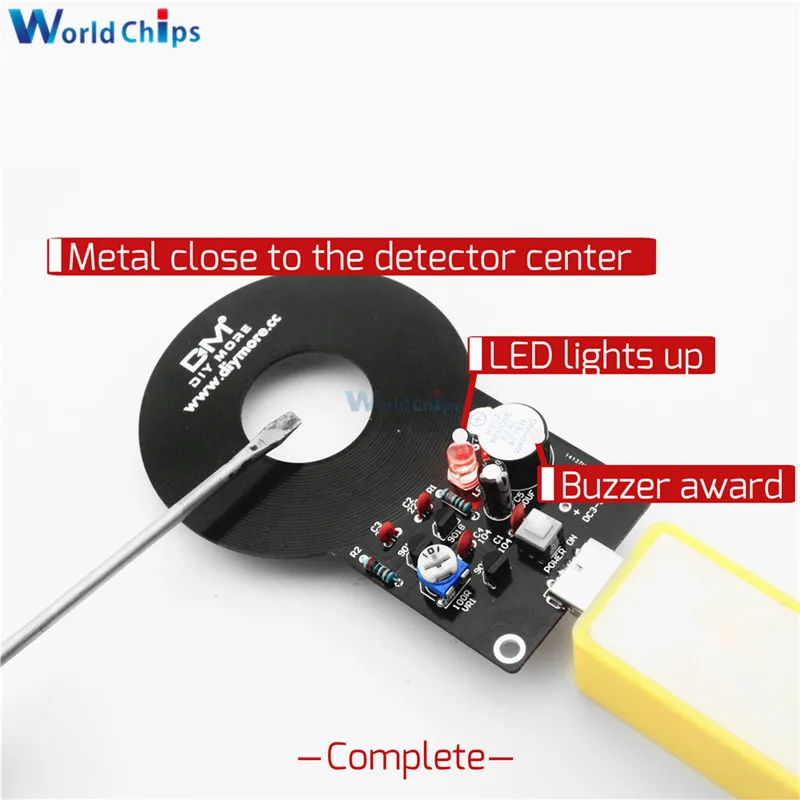 DIY Kit детектор металла Комплект 18650 USB Мощность банк чехол DC 3 V-5 V 60 мм Бесконтактный Сенсор доска Электронный модуль комплект детектор металла