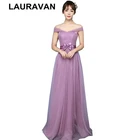 Новое поступление, элегантное Тюлевое платье подружки невесты с вырезом лодочкой для подростков, бальное платье для вечеринки, длинное свадебное платье