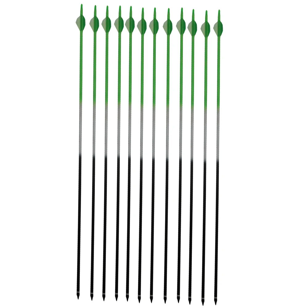 

GUGULUZA 30" Archery Bow Pure Carbon Arrow With Plastic Vanes Spine 340/400 OD7.6mm ID 6.2mm Arrows For Achery Bow 12 Pcs