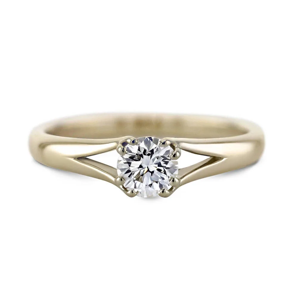 0.4ct 4 5 мм круглый разрезанный Муассанит кольцо 14 K массивная желтая золотая