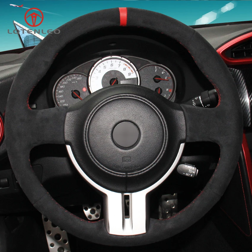 LQTENLEO черная замша DIY Ручная сшитая крышка рулевого колеса автомобиля для Toyota 86 Subaru BRZ