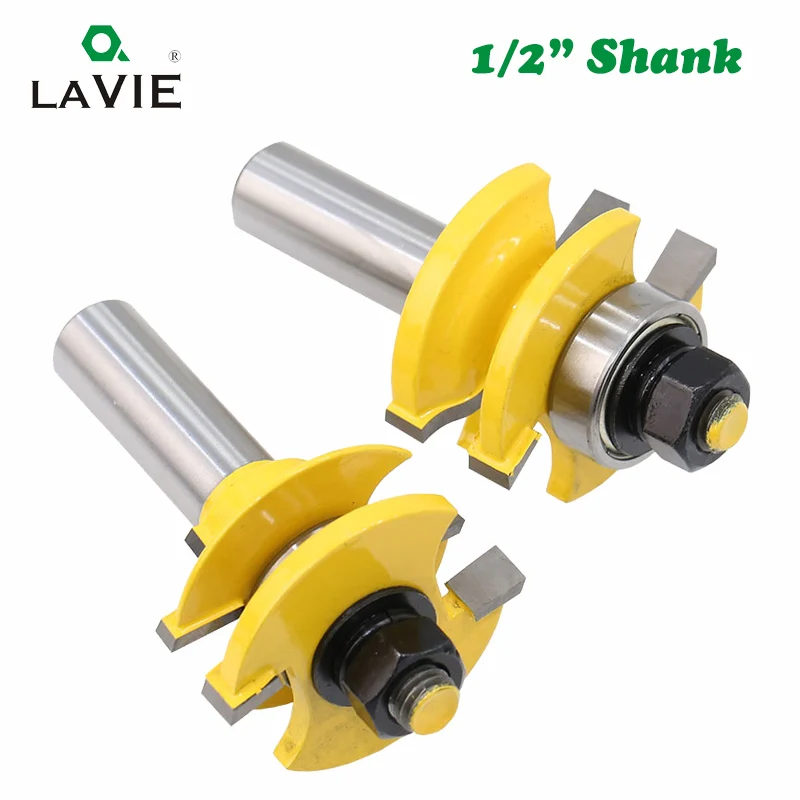

LA VIE 12mm 1/2" Shank 2pcs set Rail & Stile Router Bits Matched 2 Bit Ogee Tenon Cutter Door Window Woodworking Tools MC03132