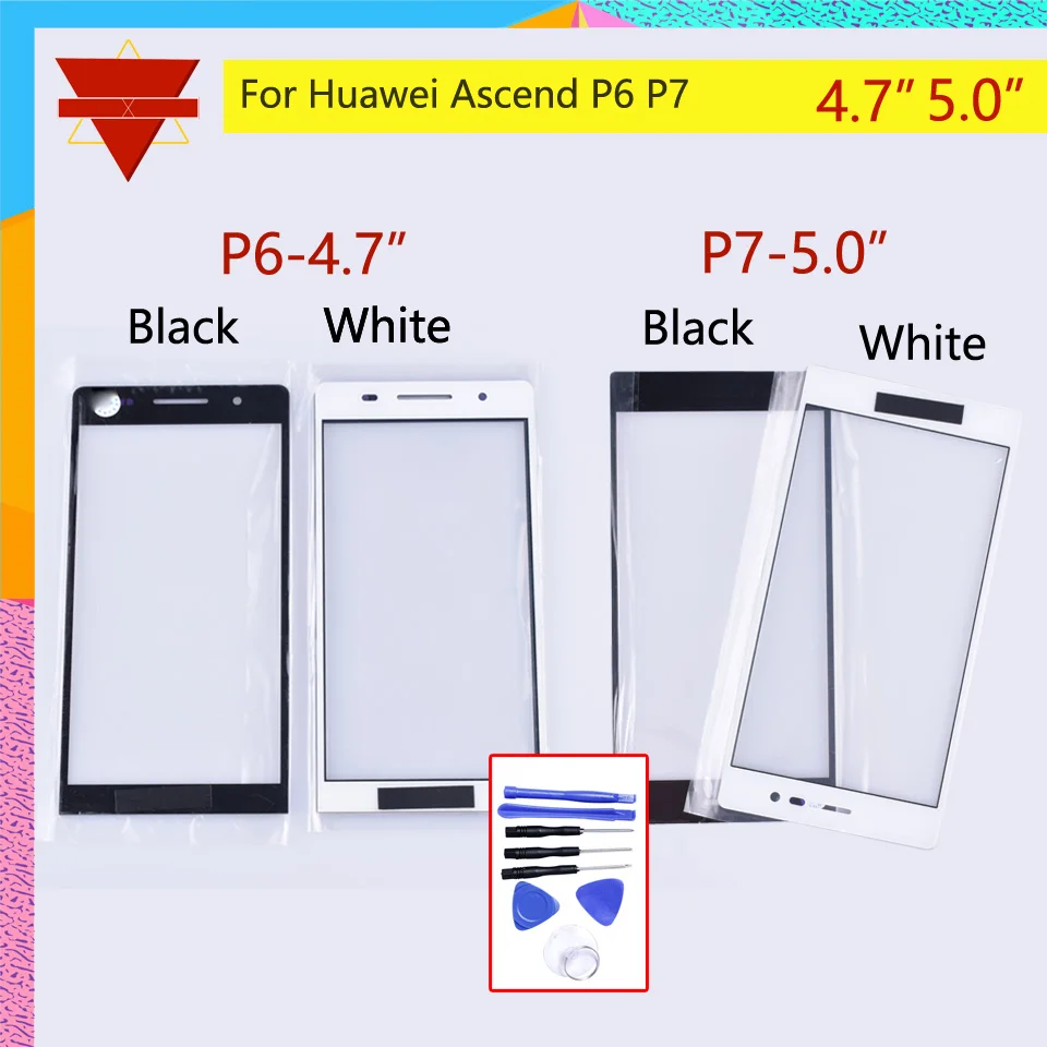P6 P7 Front Panel For Huawei Ascend Glass Touch Screen Lens Replacement Outer LCD | Мобильные телефоны и аксессуары