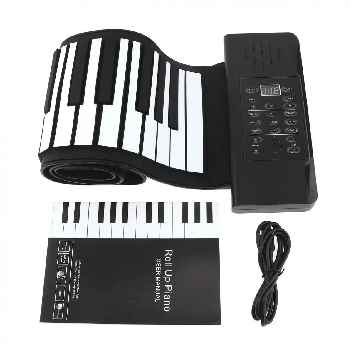 61 Ключ MIDI USB выход рулон пианино перезаряжаемая электронная портативная силиконовая Гибкая клавиатура орган встроенный динамик