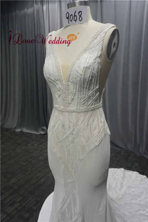 Vestido de Noiva богемное свадебное Красивая Русалка платье сексуальный v-образный