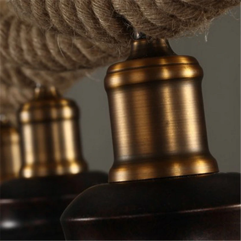 Beste 3 Hoofden Amerikaanse Dorp Creatief Restaurant Kroonluchter Nordic Retro Designer Lichten Bar Kleding Shop Hennep Lamp Gratis Verzending