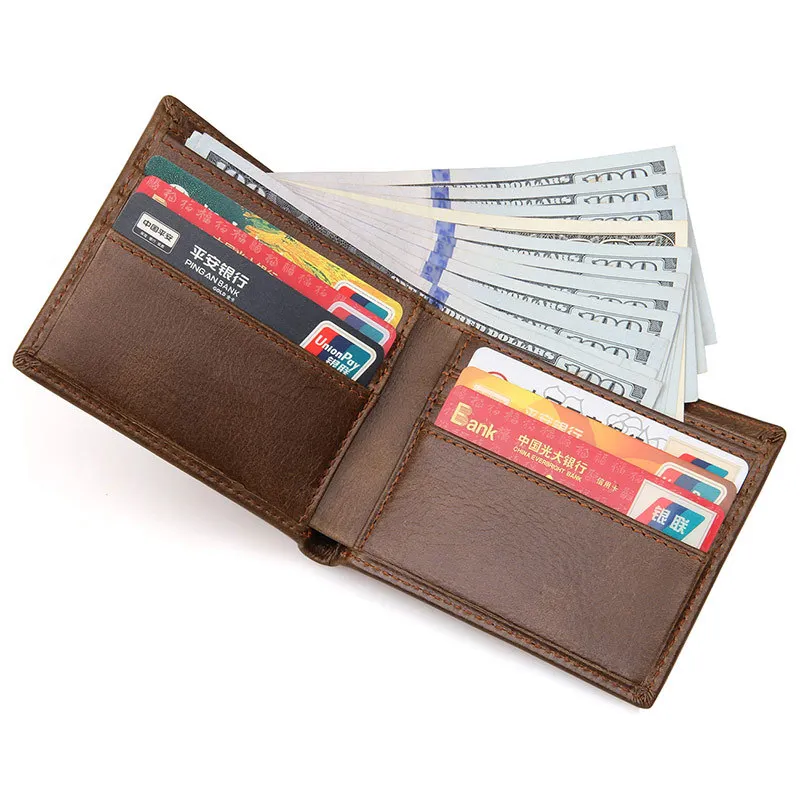 

2019 New Hot High Quality Genuine Leather Wallet Men Wallets Vintage Organizer Purse Card Holder Purse Wallet LI-1711