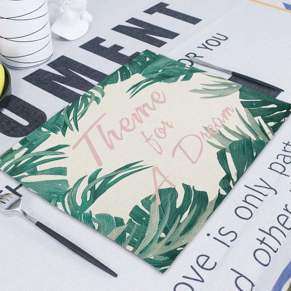 Flamingo Napkin 42X32Cm Linen Tea Towel Rectangle Decorative Paper Napkins Fabric Kitchen Napkins On The Table Mats For Weddings