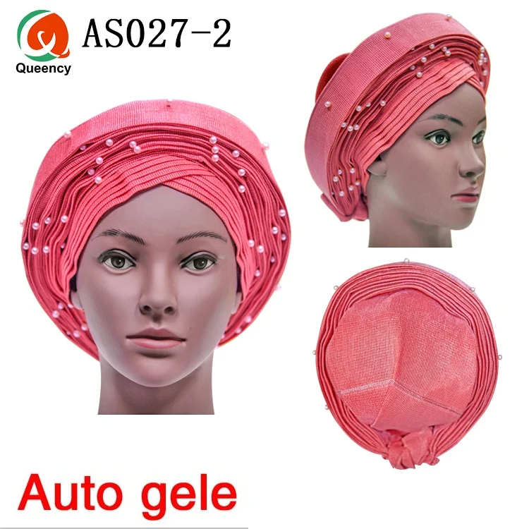 coral Queency дизайн Африканский Авто геле уже сделал дамы asuke головной убор 1 шт./упак. для свадьбы и вечерние Dhl AS027 - Цвет: coral