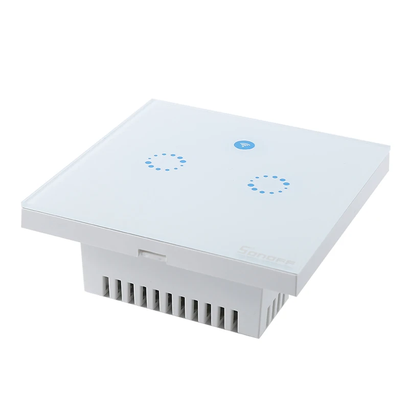 Интеллектуальный выключатель света Sonoff T1 1/2 Gang ЕС Wi-Fi RF 86 Тип настенный сенсорный выключатель света Умный дом Авто пульт дистанционного управления работа с Alexa Google Home